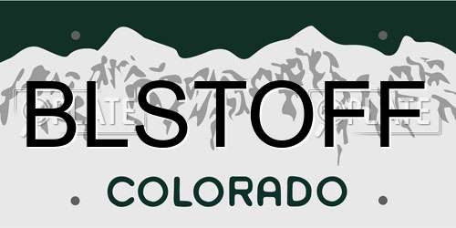 BLSTOFF Colorado License Plate