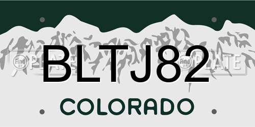 BLTJ82 Colorado License Plate