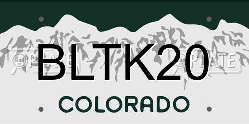BLTK20 Colorado License Plate