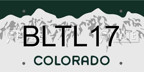 BLTL17 Colorado License Plate