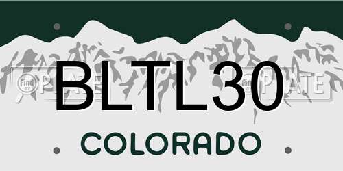 BLTL30 Colorado License Plate