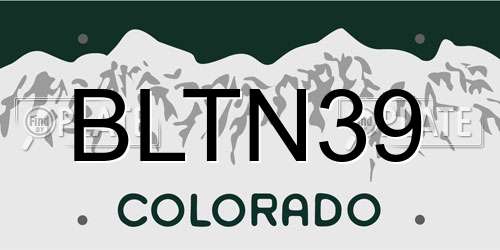 BLTN39 Colorado License Plate