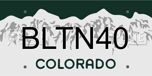 BLTN40 Colorado License Plate