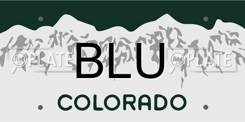 BLU Colorado License Plate