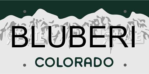 BLUBERI Colorado License Plate