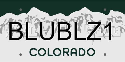 BLUBLZ1 Colorado License Plate