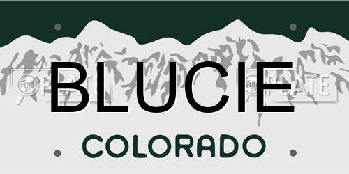 BLUCIE Colorado License Plate