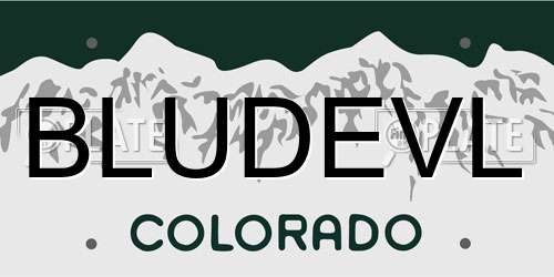 BLUDEVL Colorado License Plate