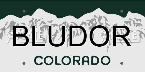 BLUDOR Colorado License Plate