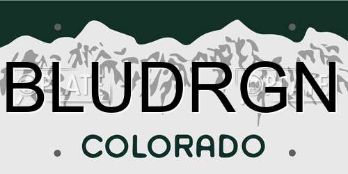 BLUDRGN Colorado License Plate