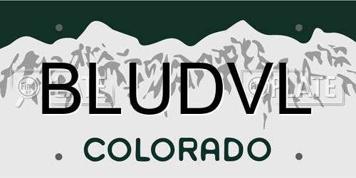 BLUDVL Colorado License Plate