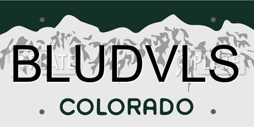 BLUDVLS Colorado License Plate