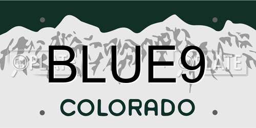 BLUE9 Colorado License Plate
