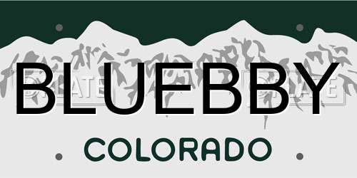 BLUEBBY Colorado License Plate