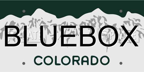 BLUEBOX Colorado License Plate