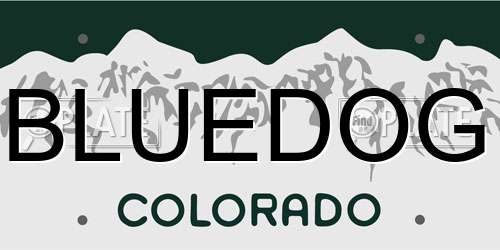 BLUEDOG Colorado License Plate