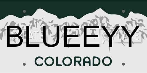 BLUEEYY Colorado License Plate