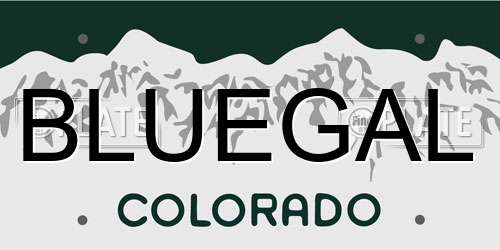 BLUEGAL Colorado License Plate