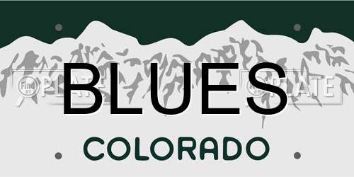 BLUES Colorado License Plate