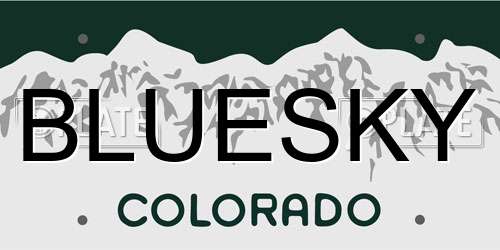 BLUESKY Colorado License Plate
