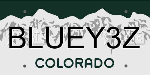 BLUEY3Z Colorado License Plate