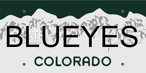 BLUEYES Colorado License Plate