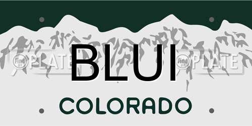BLUI Colorado License Plate