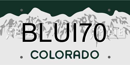 BLUI70 Colorado License Plate
