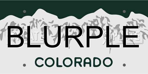 BLURPLE Colorado License Plate