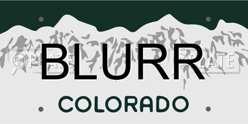 BLURR Colorado License Plate