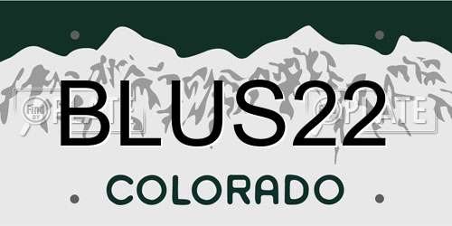 BLUS22 Colorado License Plate