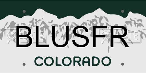 BLUSFR Colorado License Plate