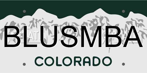 BLUSMBA Colorado License Plate
