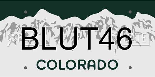 BLUT46 Colorado License Plate