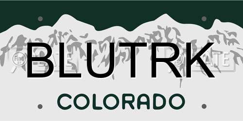 BLUTRK Colorado License Plate