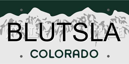 BLUTSLA Colorado License Plate