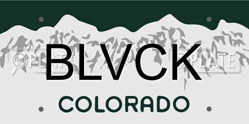 BLVCK Colorado License Plate