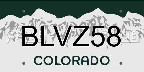 BLVZ58 Colorado License Plate