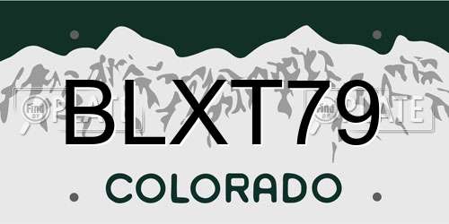 BLXT79 Colorado License Plate