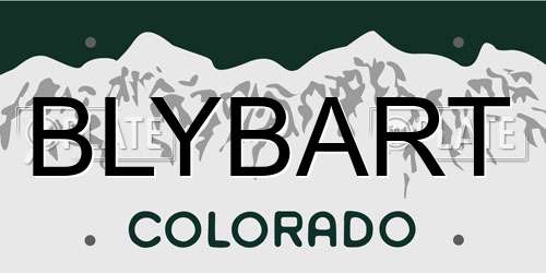 BLYBART Colorado License Plate