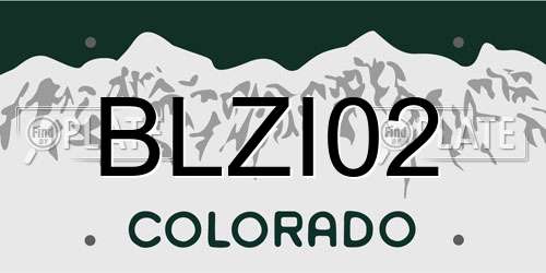 BLZI02 Colorado License Plate