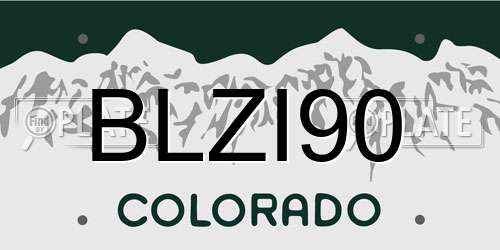 BLZI90 Colorado License Plate