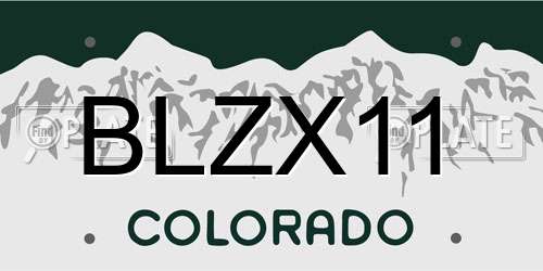 BLZX11 Colorado License Plate