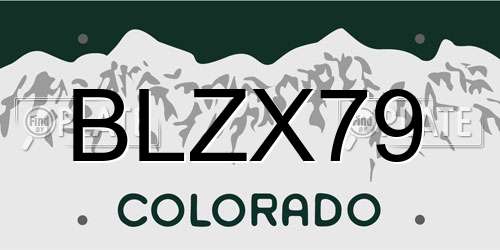 BLZX79 Colorado License Plate