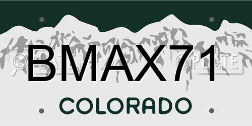 BMAX71 Colorado License Plate