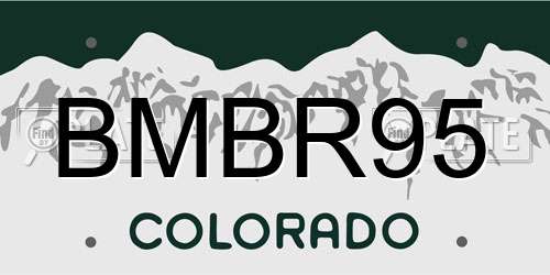 BMBR95 Colorado License Plate