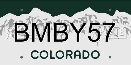 BMBY57 Colorado License Plate