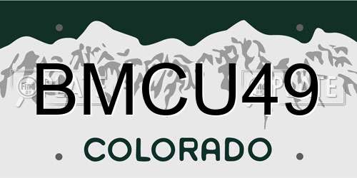 BMCU49 Colorado License Plate