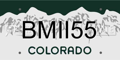 BMII55 Colorado License Plate
