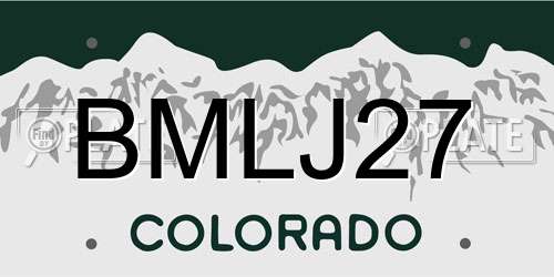 BMLJ27 Colorado License Plate